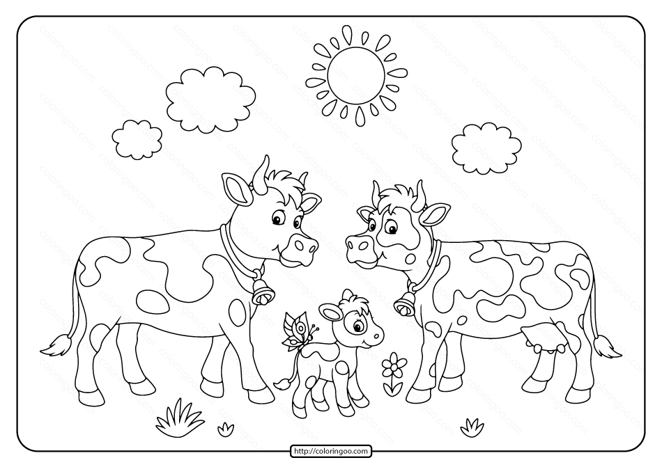 printable mom dad and baby calf coloring page e1588356245402
