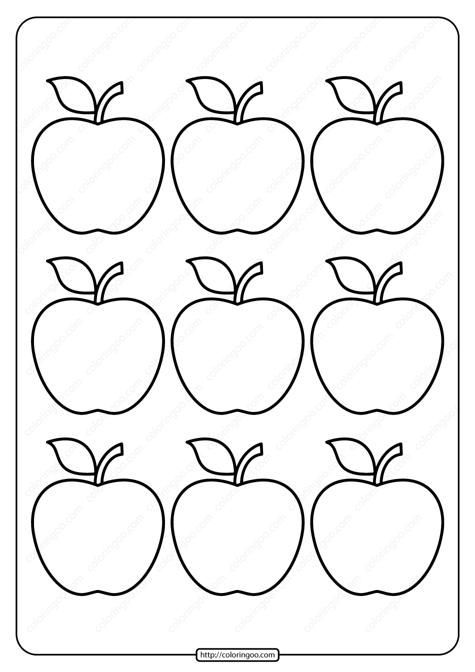 printable simple apple outline 9 coloring page