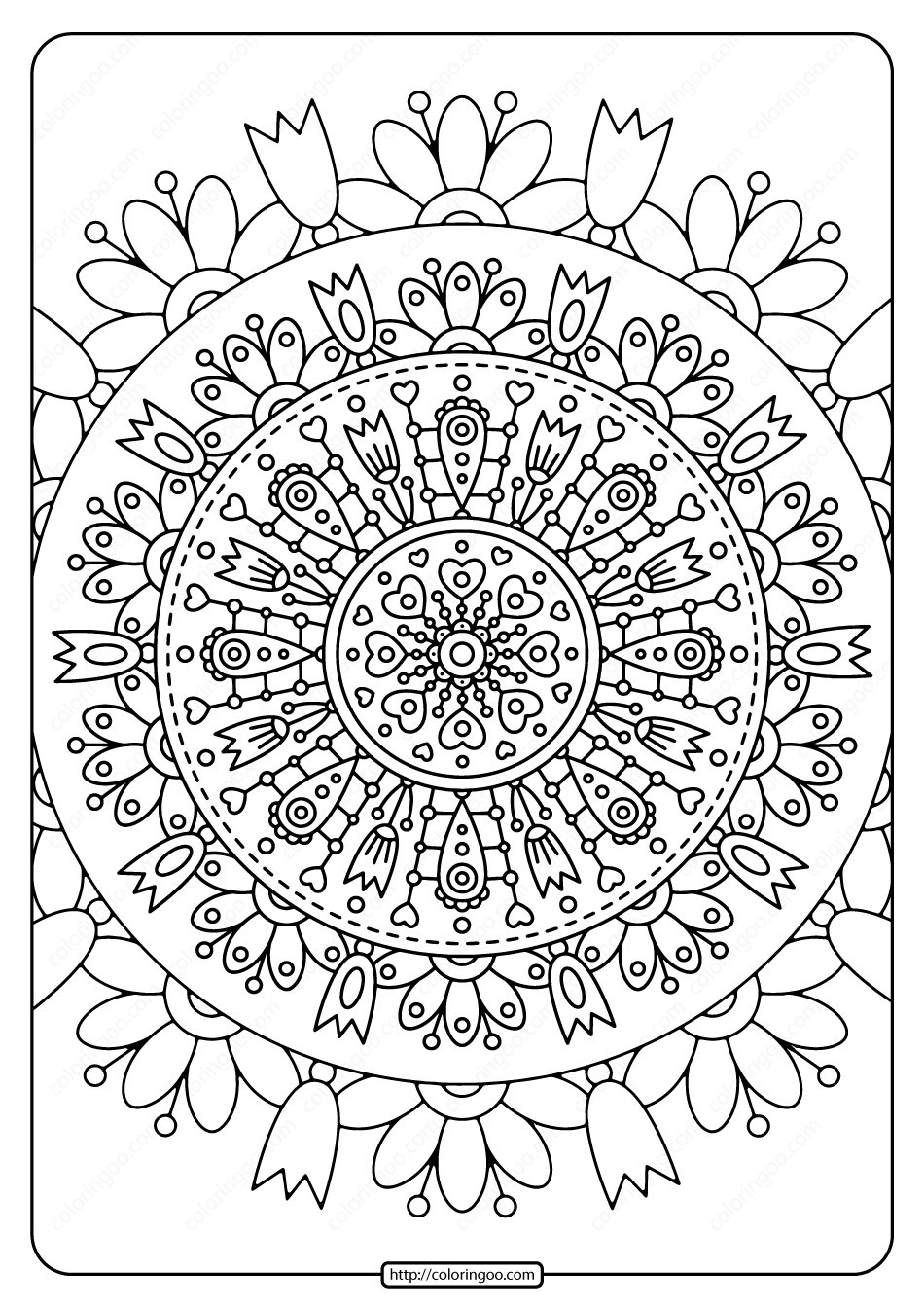 printable spring mandala pdf coloring page