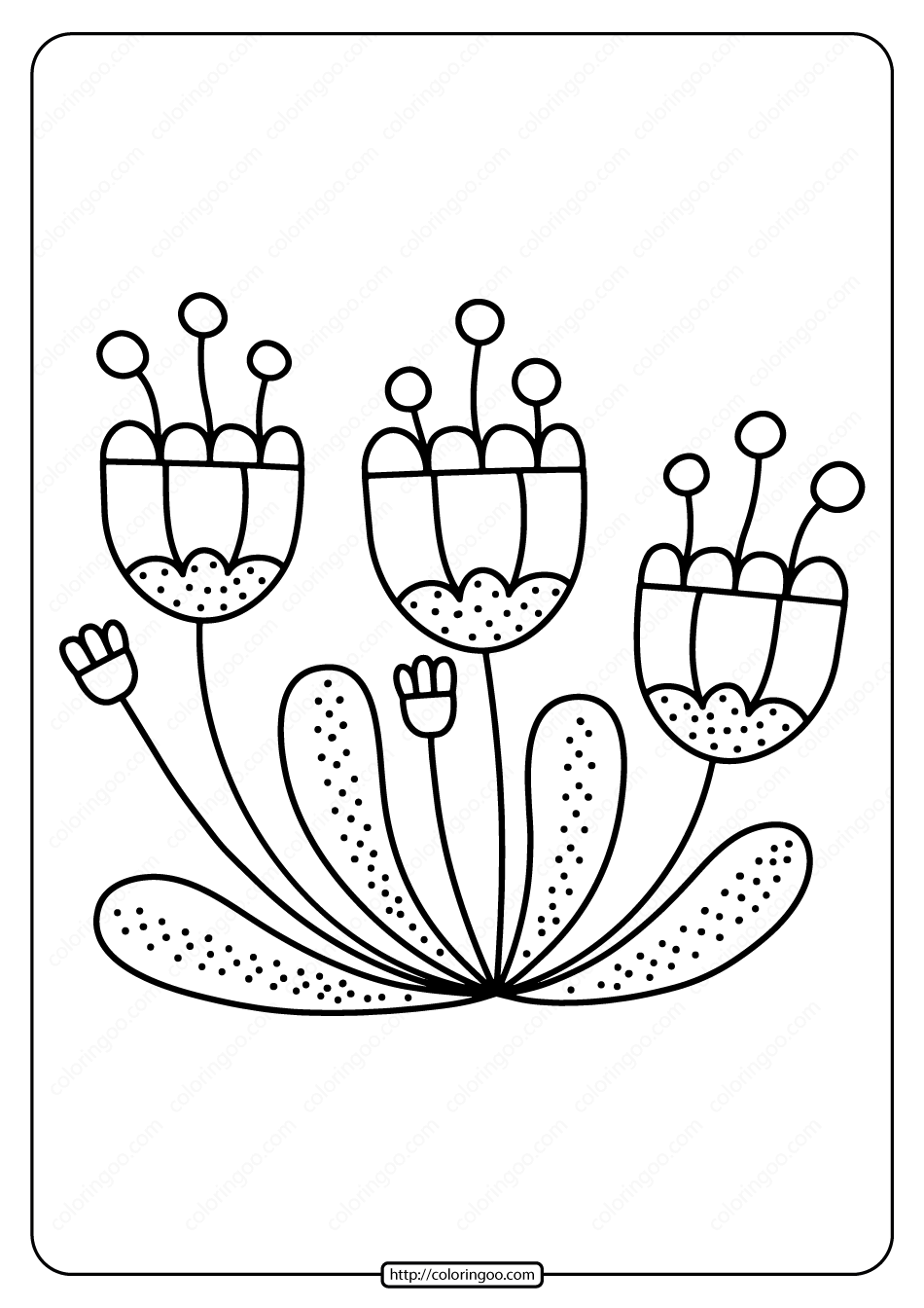 printable tulips pdf coloring page