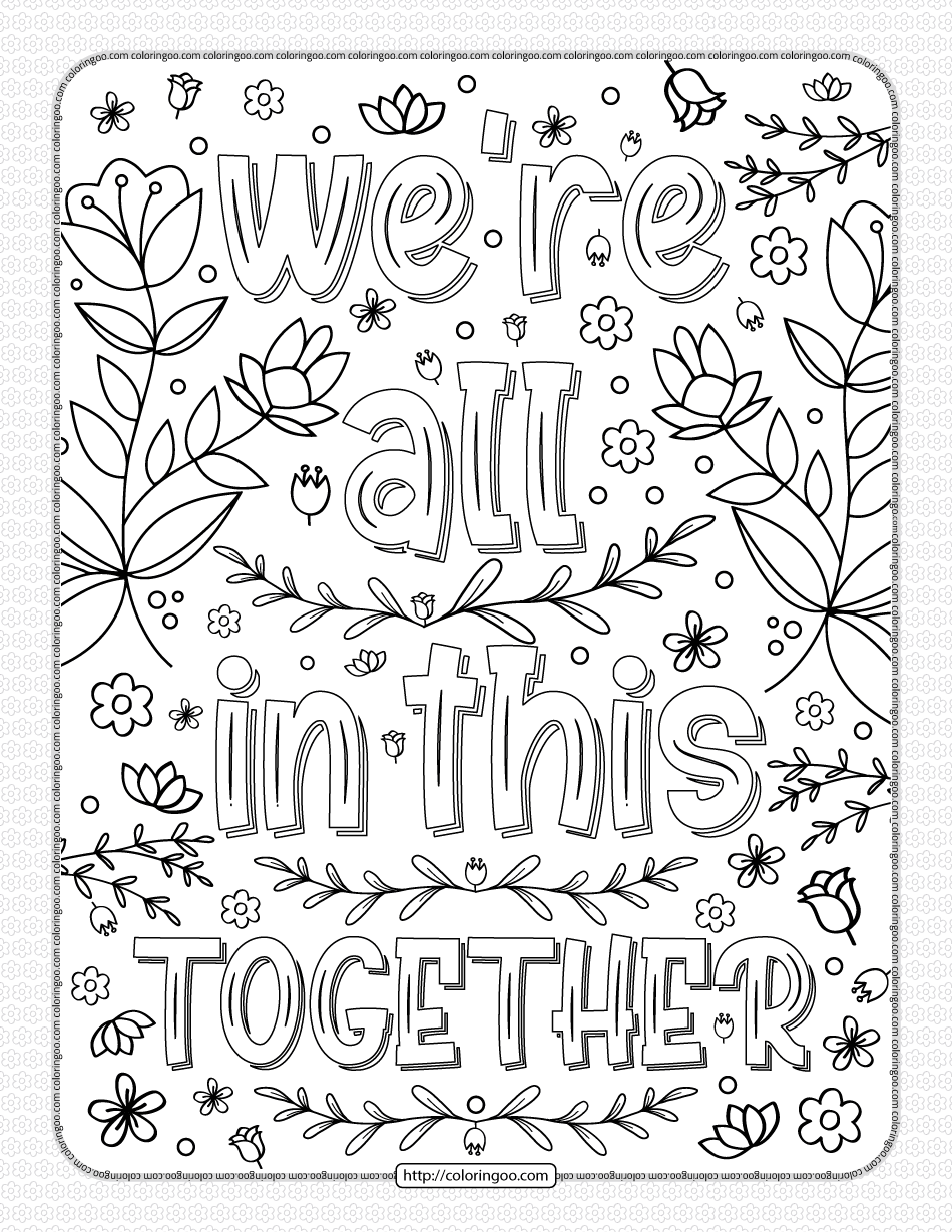 we are all in this together printable coloring page 1