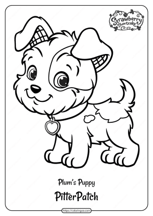 free printable plums puppy pitterpatch coloring page