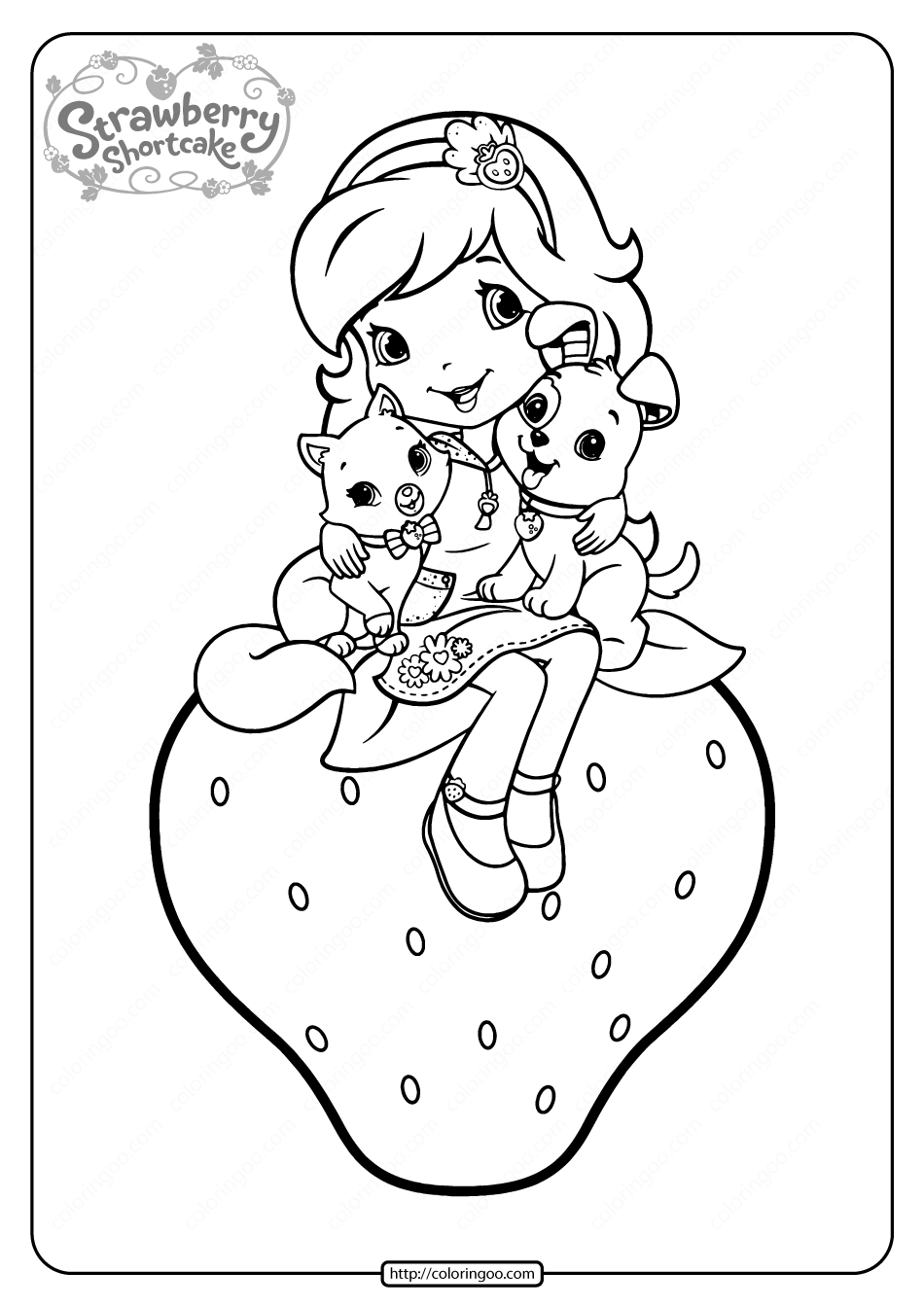 free printable strawberry shortcake coloring page 08