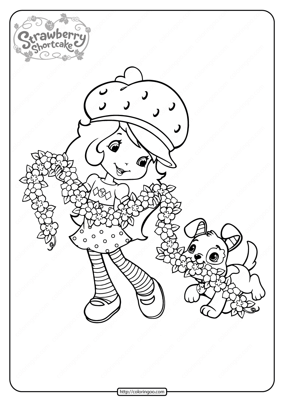 free printable strawberry shortcake coloring page 11