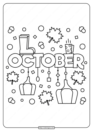 printable october pdf coloring page