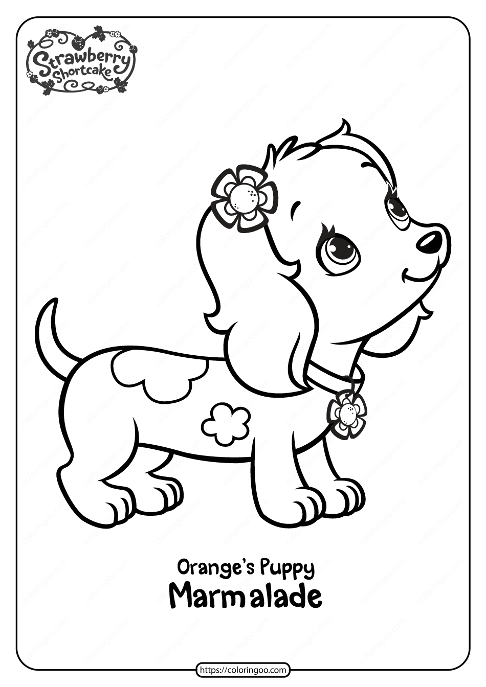 printable oranges puppy marmalade coloring page