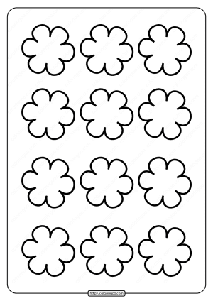 printable simple flower pattern pdf coloring page