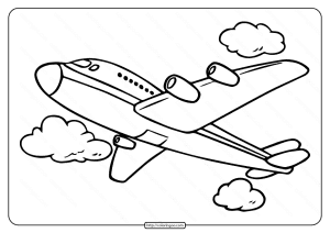 free printable airplane pdf coloring page 06
