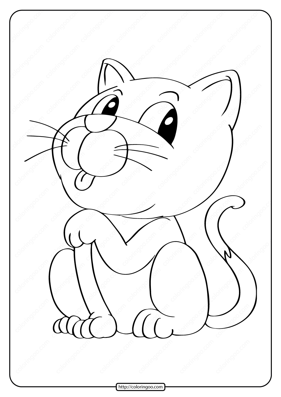 free printable animals kitten pdf coloring page