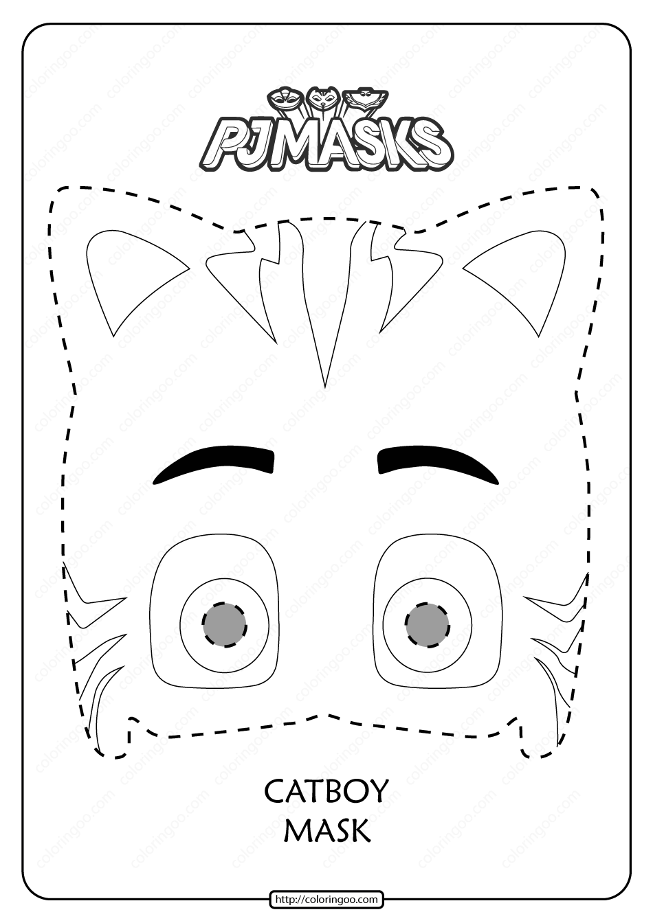 free printable catboy pj masks coloring page