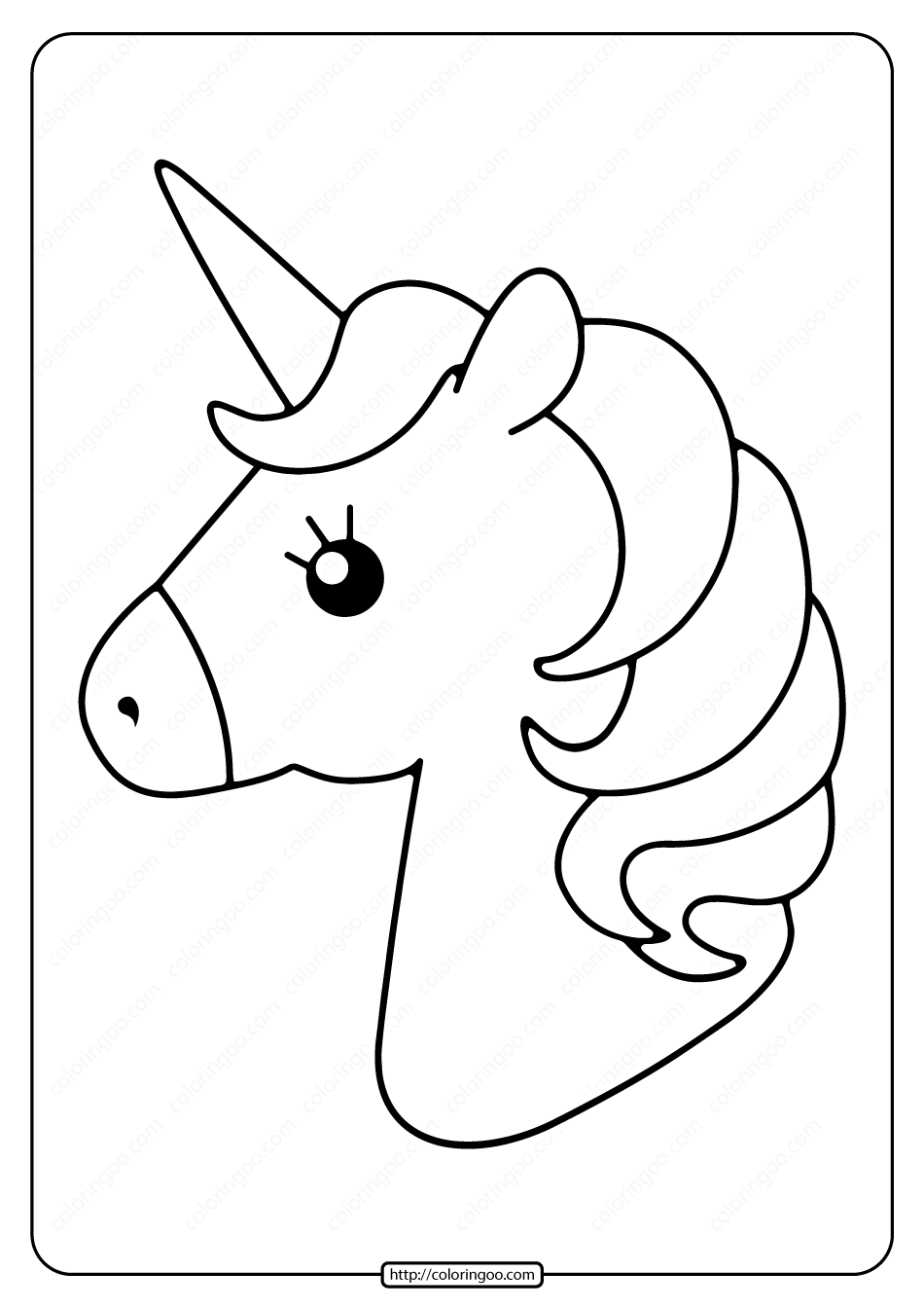 free printable cute unicorns pdf coloring page