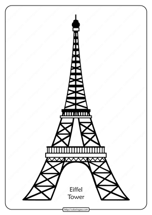 free printable eiffel tower pdf outline