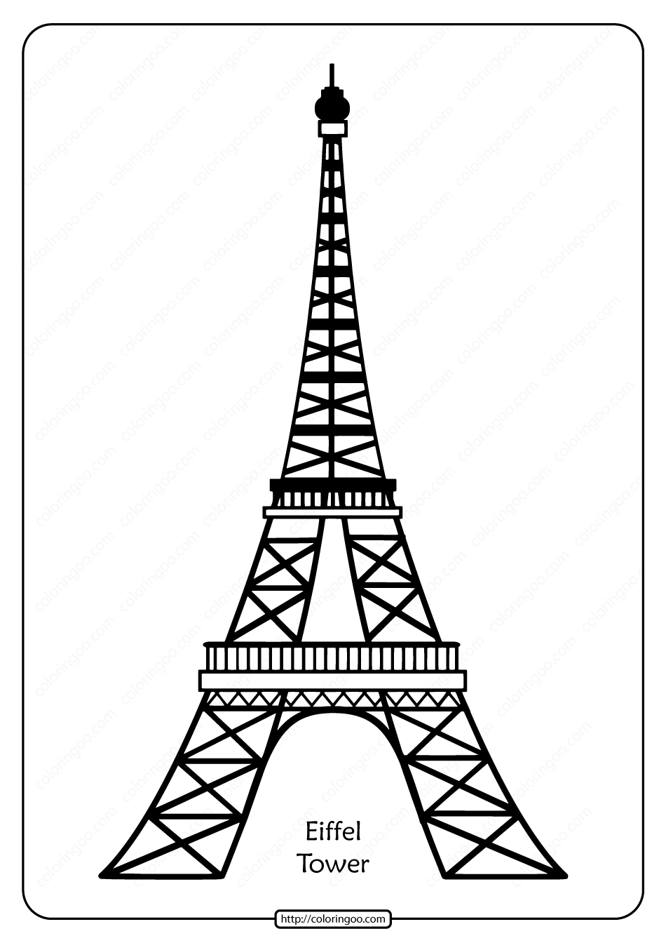 free printable eiffel tower pdf outline