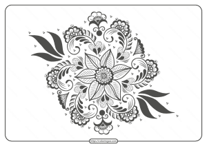 free printable illustration of mehndi ornament 02
