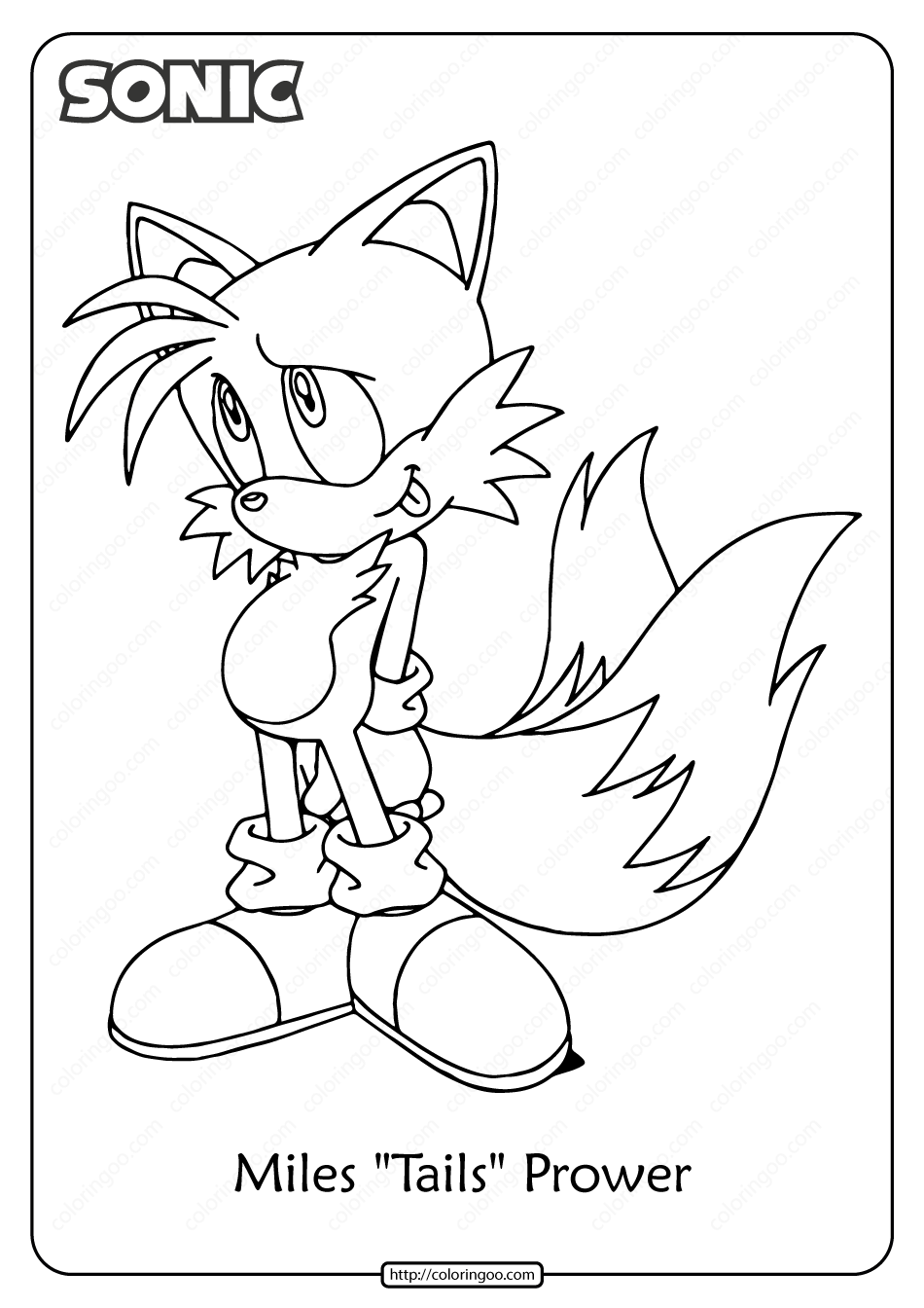 free printable miles tails prower coloring pages