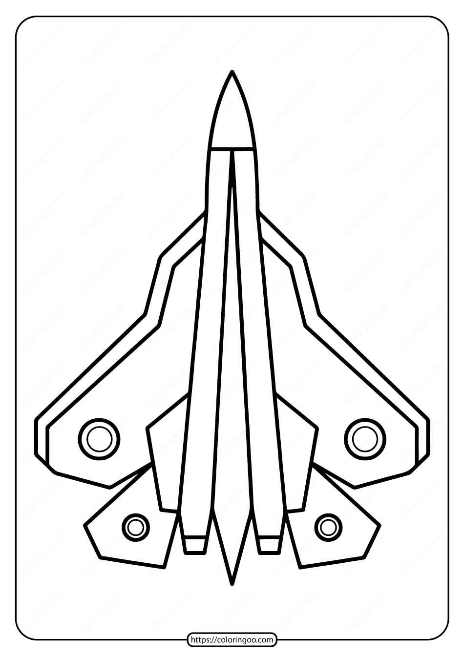 free printable military fighter plane coloring page