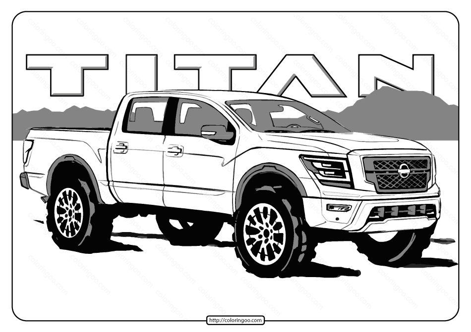 free printable nissan titan pdf coloring page