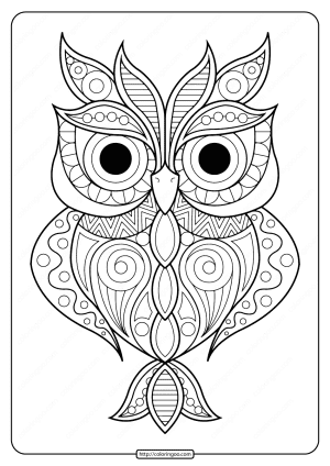free printable owl animal pdf coloring page
