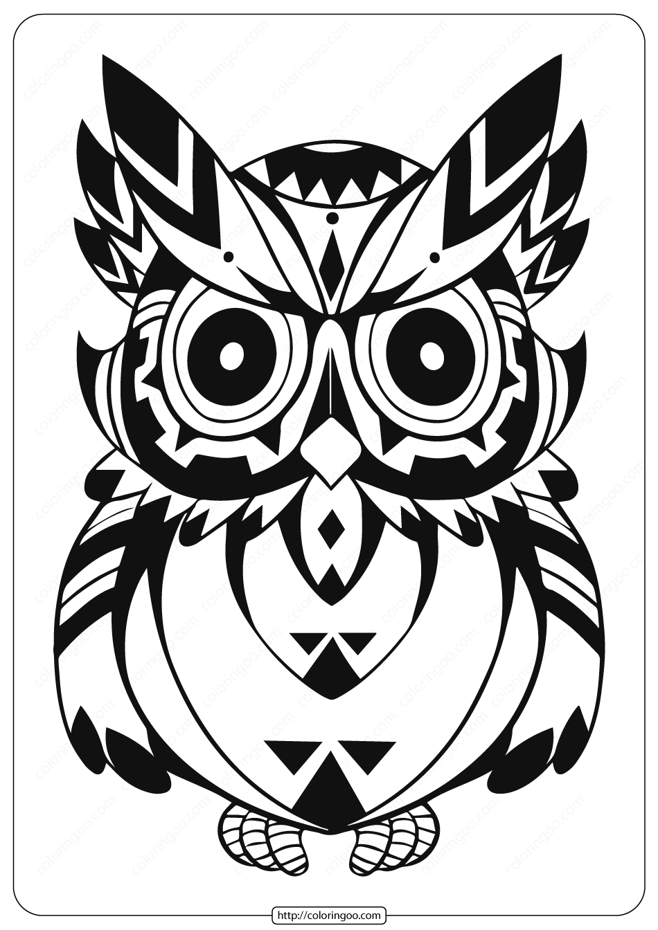 free printable owl coloring page 002