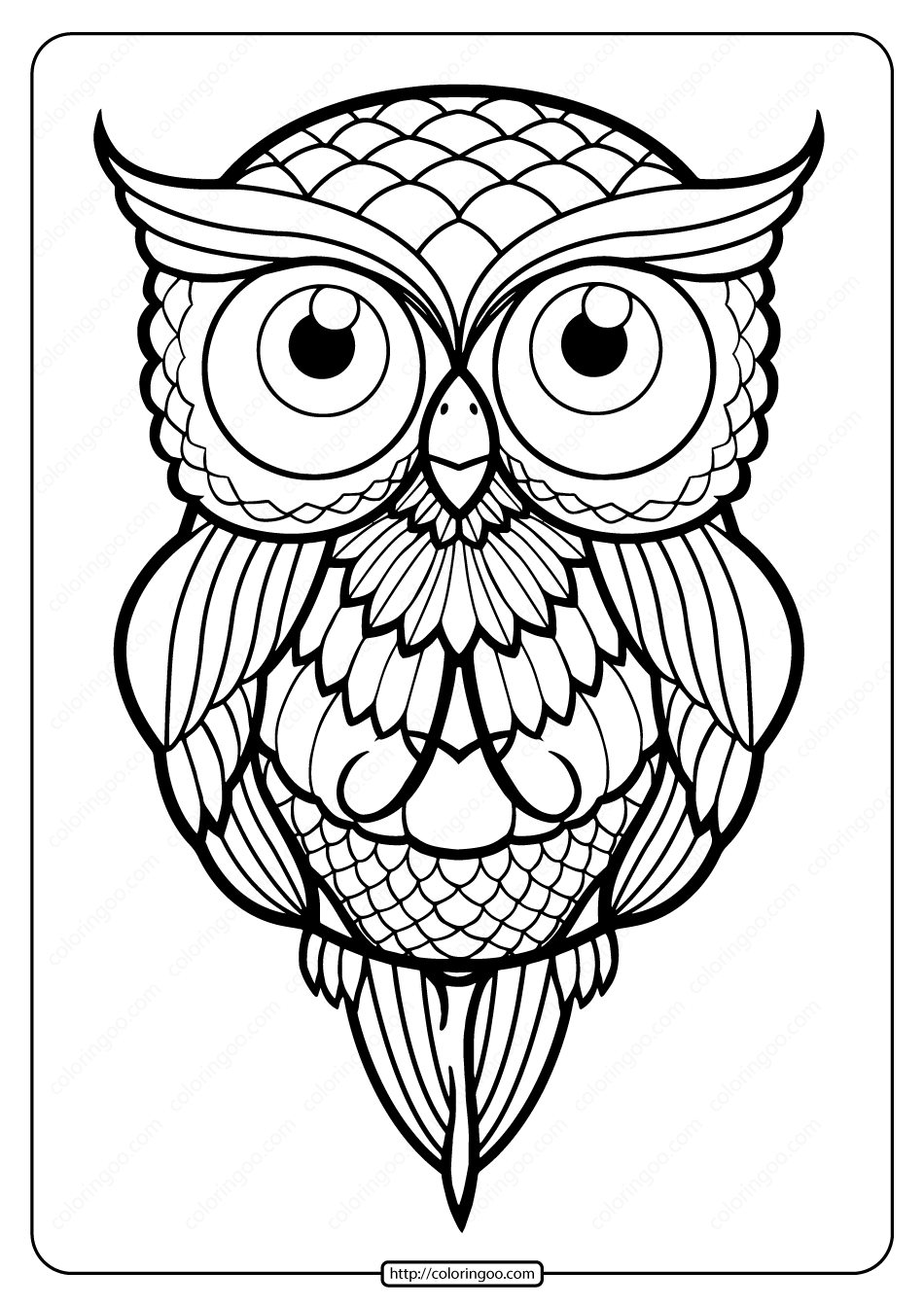 free printable owl tattoo pdf coloring page