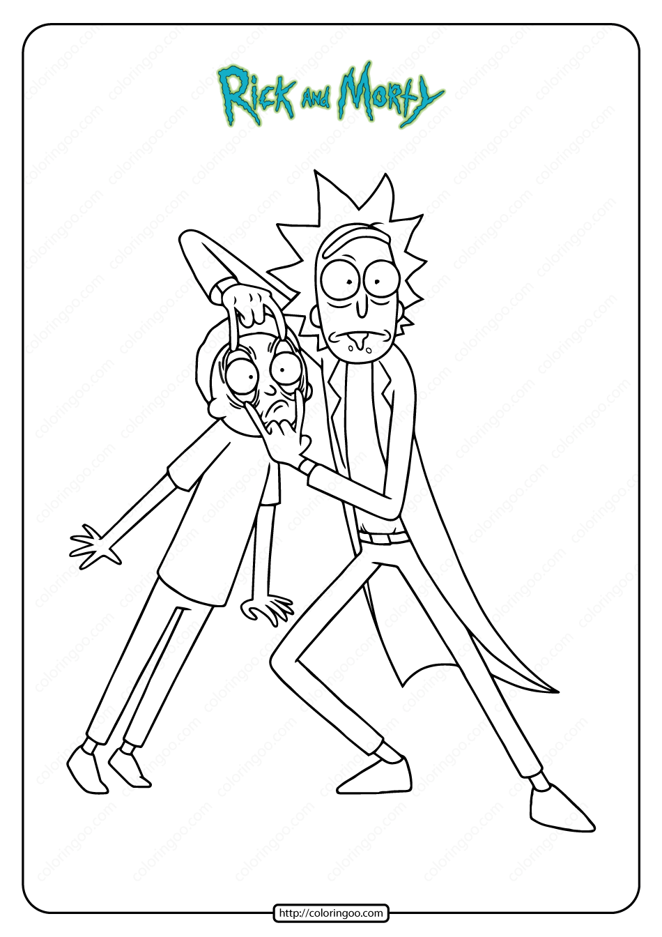 free printable rick and morty coloring pages