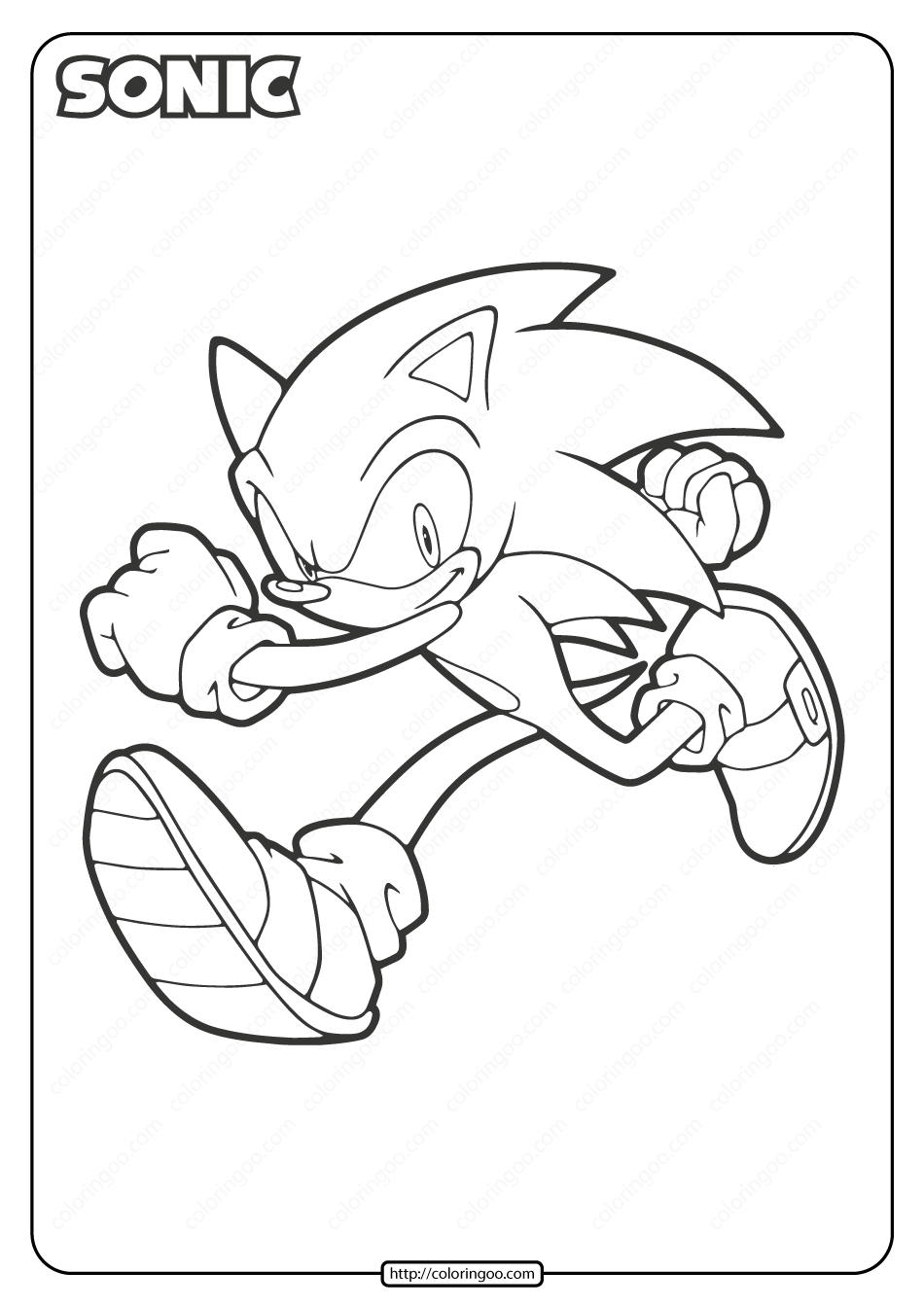 free printable sonic the hedgehog coloring page