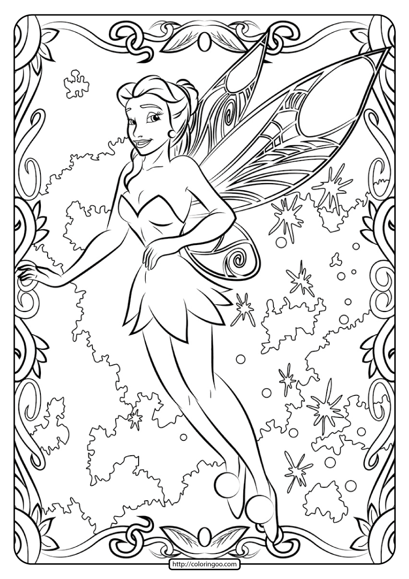 free printable tinker belle pdf coloring page