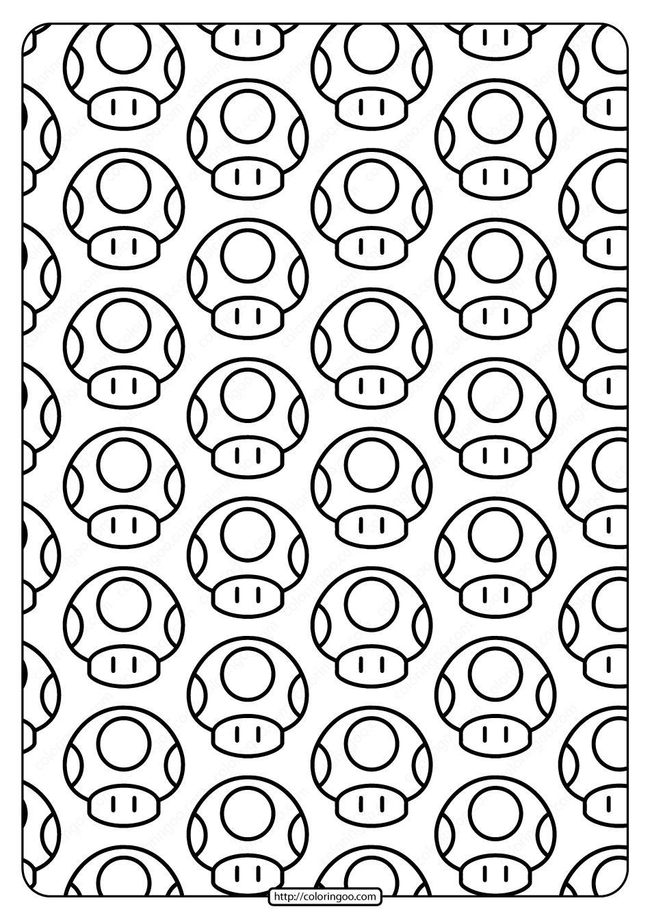 printable super mario mushroom pdf pattern