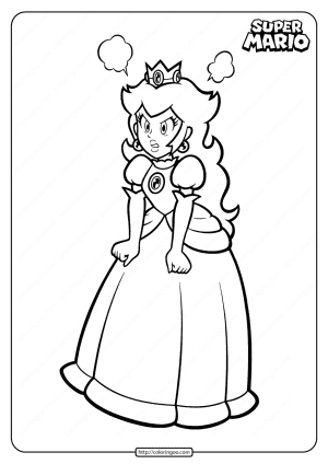 printable super mario princess peach pdf coloring