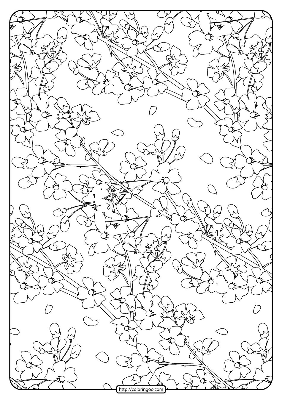 Free Printable Flower Pattern Coloring Page 12