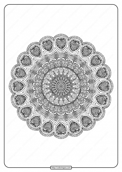 Free Printable Mandala Pattern Coloring Page 39