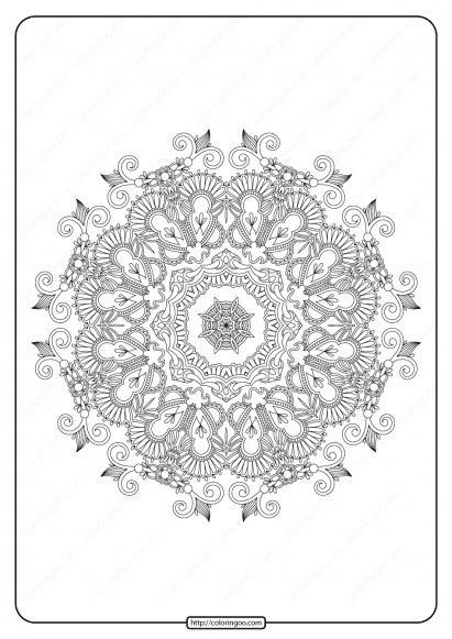 Free Printable Mandala Pattern Coloring Page 40