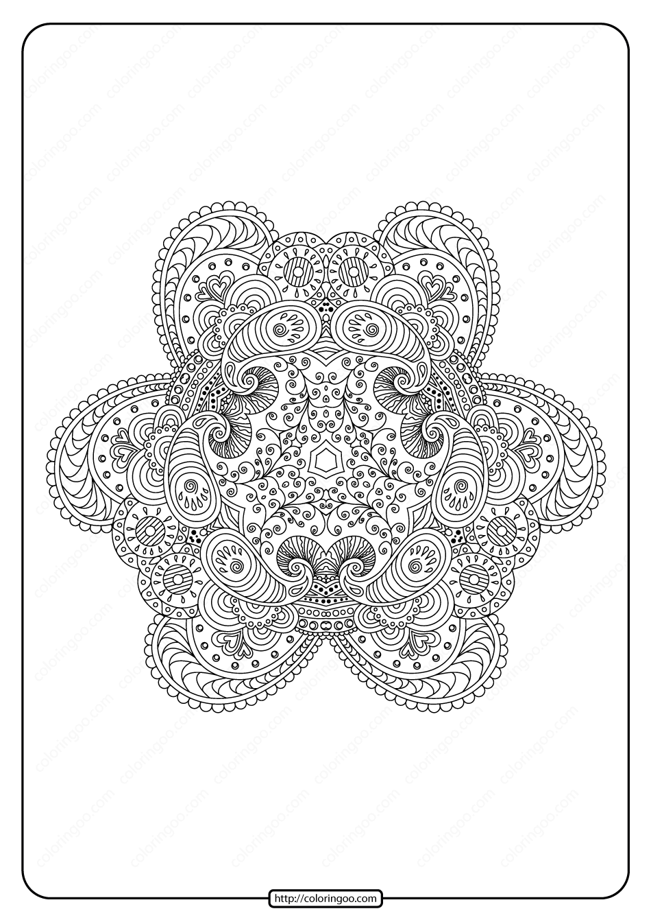 Free Printable Mandala Pattern Coloring Page 45