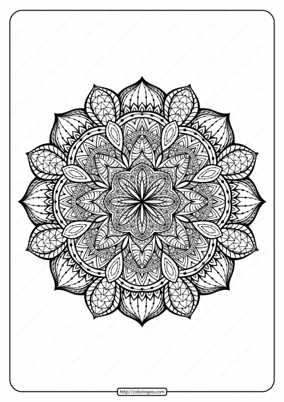 Free Printable Mandala Pattern Coloring Page 46