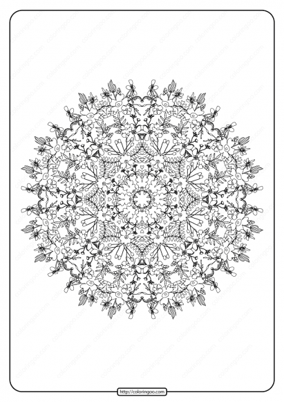 Free Printable Mandala Pattern Coloring Page 47