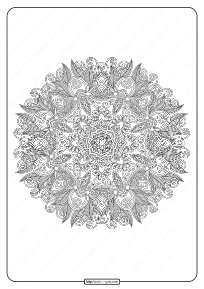 Free Printable Mandala Pattern Coloring Page 48