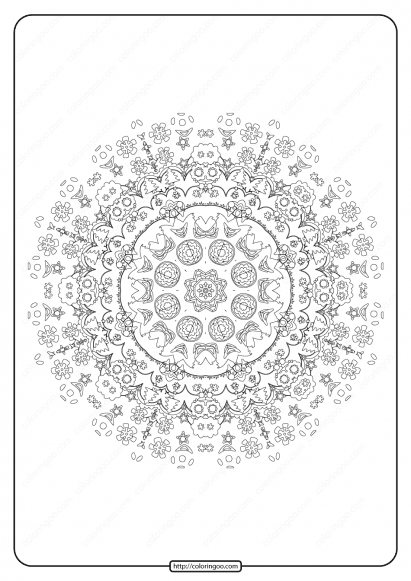Free Printable Mandala Pattern Coloring Page 49