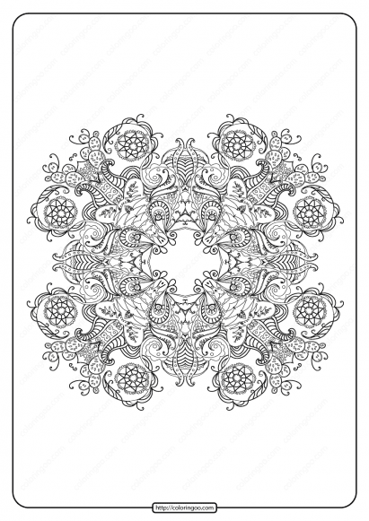 Free Printable Mandala Pattern Coloring Page 51