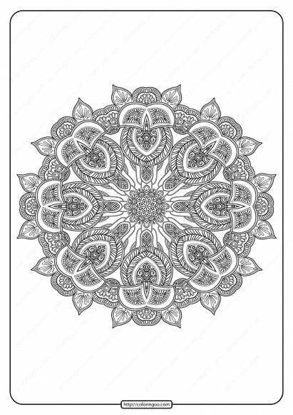 Free Printable Mandala Pattern Coloring Page 52