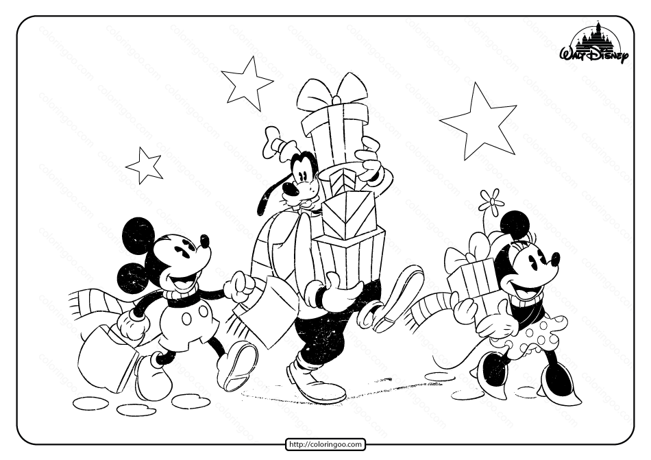 disney mickey minnie and goofy pdf coloring page