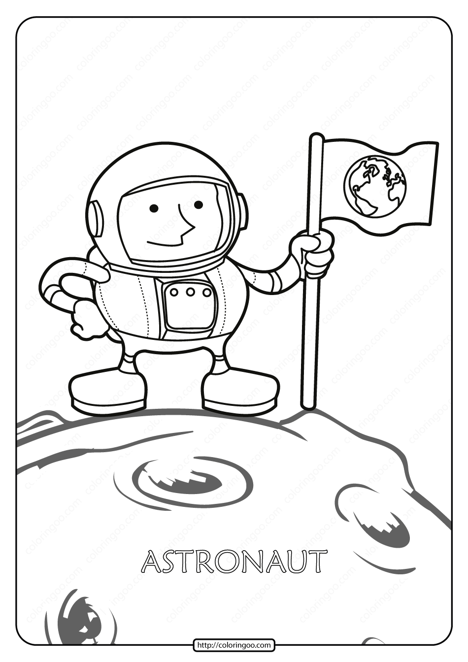 free printable astronaut pdf coloring page