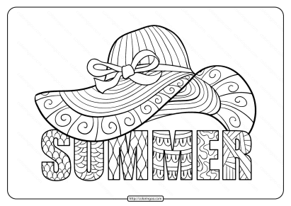 free printable ladys hat pdf coloring page