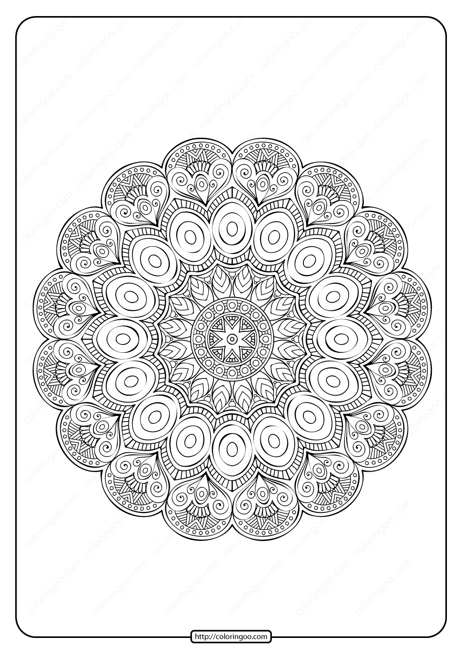 free printable mandala pattern pdf coloring page