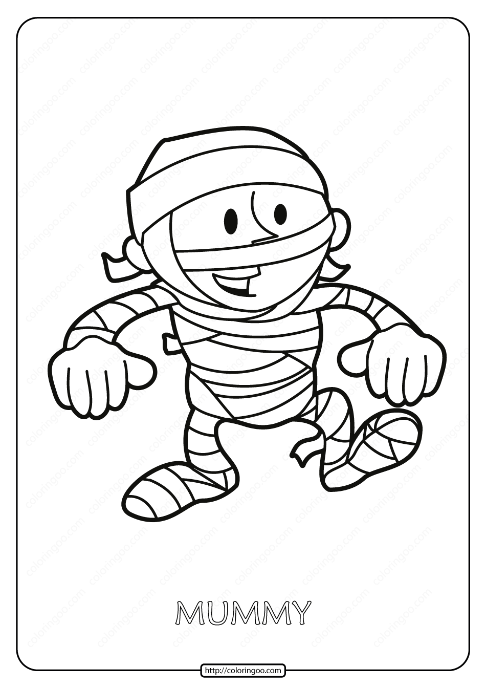 free printable mummy pdf coloring page