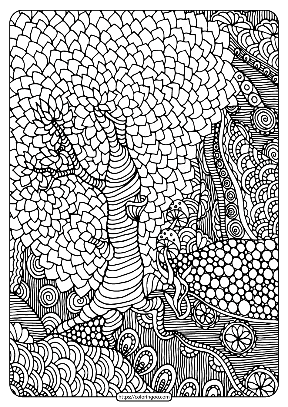 free printable rainforest pdf coloring page