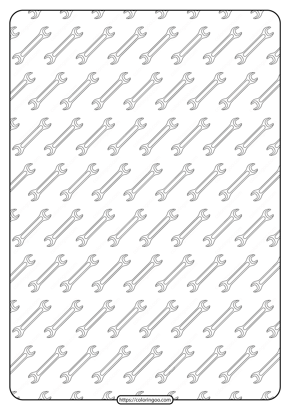 free printable spanner outline pdf patterns 01