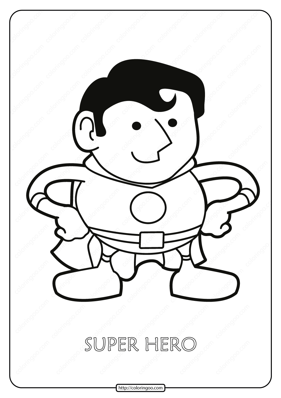 free printable super hero pdf coloring page