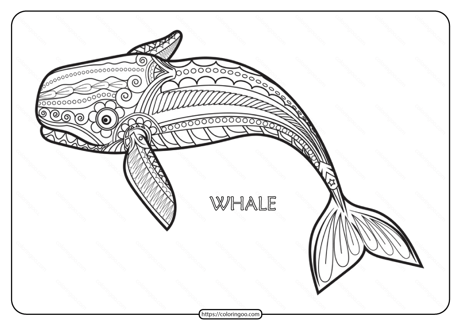 free printable whale mandala pdf coloring page