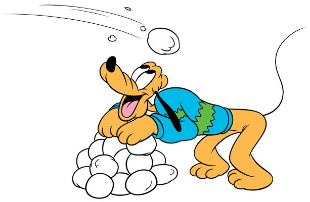 Pluto Playing Snowball