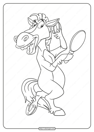 printable fancy horse pdf coloring page